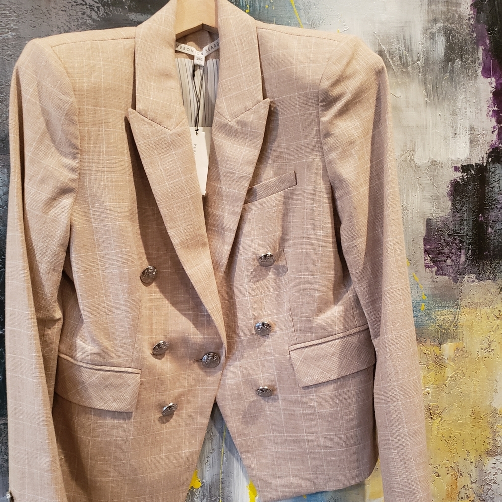 Veronica Beard Khaki Diego Dickey Blazer